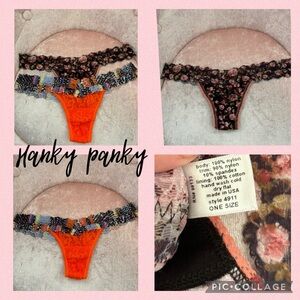 Set of 2 Hanky Panky low rise thongs OS